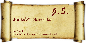 Jerkó Sarolta névjegykártya
